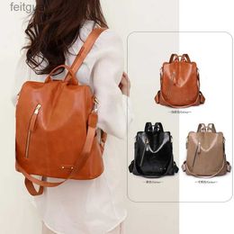 Laptop Cases Backpack Backpack Women's Bag 2023 New iPad Computer Simple and Stylish Large Capacity Soft Leather Retro Women's Casual Backpack Mobile YQ240111