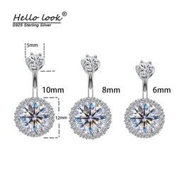 Jewellery HelloLook 925 Sterling Silver Belly Ring Cubic Zircon Belly Bar Navel Piercings Jewellery Exquisite Summer Gift