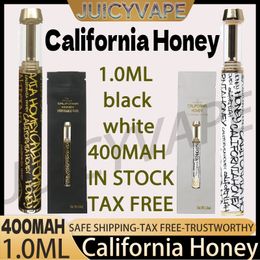 California Honey Disposable Vape Pen Empty E Cigarettes 1ml Gold Ceramic Coil Atomizers 400mah Rechargeable Battery Thick Oil Cartridges Package vs cake packwoods