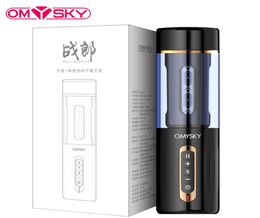 OMYSKY Male Masturbator For Man Automatic Thrust Vibrator bluetooth Interact With Phone Real Vagina Pussy Adult Sex Toys For Men Y9114826