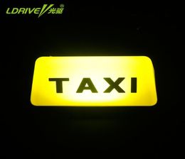 LDRIVE 1 PC 12V 5W Bright Led Car Roof TAXI CAB Indicator Lamp Sign Yellow Red Taxi Light Lamp Adhesive Tape Mounted9411779