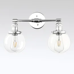Wall Lamp Phansthy Intage Sconces With Clear Globe Glass Shade For Hallway Living Room Kitchen Dining Bedroom Vanity