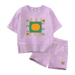 Dzieci Casual Ubrania projektant dziewcząt Zestawy odzieży dla dzieci Dzieci wakacyjne stroje letnia koszula krótka spodnie 2PCS CSG2401117-8