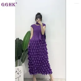 Casual Dresses GGHK Women's Sleeveless Blue Bubble Skirt Vestidos Elegantes Feminino Luxury Design Elegant Gown Gala Woman Autumn