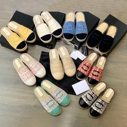 DHgate espadrillas da donna Stilista cc Scarpa da donna uomo tela Scarpe casual pantofole da pescatore Tessuto Slide tazz Pantofola da spiaggia estiva di lusso Scarpe basse basse