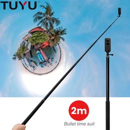 Monopods 2M Aluminium Alloy Monopod Selfie Stick For Insta360 One X/X2 /DJI OSMO Pocket GoPro MAX Hero 9 8 SJCAM Camera Phone Accessories