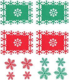Table Mats Snowflake Felt Christmas Placemat Decorations For Home Pendant Year 2024 Navidad Xmas Decor