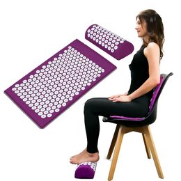 Mats Yoga Mat Acupressure Massage Body Pain Relief Fitness Pilates Exercise Pillow Pad