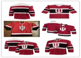 Custom Indiana Hoosiers College Jerseys Man Any Name Any Number Good Quality Ice Hockey Vintage Jersey Red Black Alternate S-4XL8152348