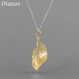 Necklaces INATURE 925 Sterling Silver Elegant Leaf Pendant Necklace For Women Fashion Jewellery Gifts