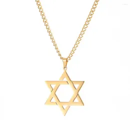 Pendant Necklaces SZN 316L Stainless Steel Six Pointed Star Necklace Simple Fashion Women's Choker Collar