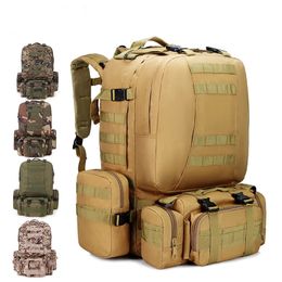 50L Tactical Backpack Military Waterproof Backpacks 4 in 1 Molle Sport Bags Outdoor Trekking Fishing Hiking Camping 3D Rucksack 240110