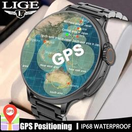 Watches LIGE GPS Track New Smart Watch Men Ultra Series Sport Bracelet Bluetooth Call IP68 NFC Waterproof Clock Women Smartwatch For Men