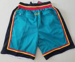 New Shorts Team Shorts 9697 Vintage Baseketball Shorts Zipper Pocket Running Clothes Teal Colour Just Done Size SXXL4331887