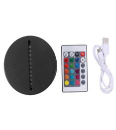 USB Cable Touch 3D LED Light Holder Lamp Base Night Light Replacement 7 Color Colorful Light Bases Table Decor Holder5493138