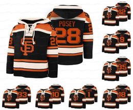 San Francisco Buster Posey Jerseys Black Legacy Vintage Hockey Lacer Hoodie Crawford Belt Evan Longoria Yastrzemski Solano Sandova6748076