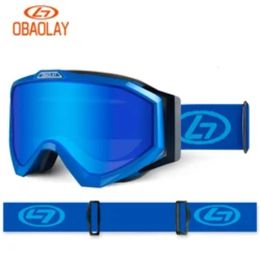 OBAOLAY Ski Goggles Snow Snowboard Glasses Snowmobile Eyewear Antifog UV400 Lens Skiing Sunglasses Womens Outdoor Sport 240111