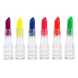 Sets 6 Pcs Neon UV Lipsticks 6 Colors Neon UV Lipstick Blacklight UV Lipstick for Party Makeup Costume Bar Club