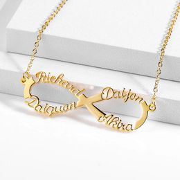 Necklaces Personalised Infinity Name Necklace Gold Stainless Steel Necklace for Women Choker Custom Pendant Jewellery Friend Gifts