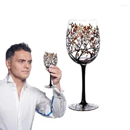 Wine Glasses Hand Painted Four Seasons Tree Design Lolita Drinkware For Women Men Lovers Large Glass Home Decorative