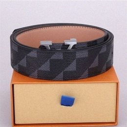 Belt Women Men Leather Belts Width 3.8cm Designer Ceinture Black Brown Gold Letters Buckle 08IW#