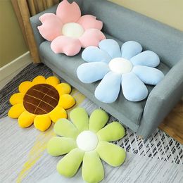 Nordic Chair Cushion Cartoon Flower Sunflower Shaped Floor Mat Throw Stuffed Toy Home Seat Sofa Decor for Reading 240111