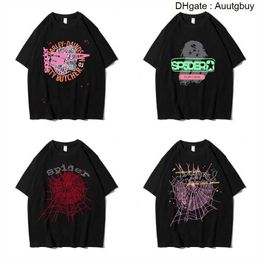 sp5der T Shirt Mens Womens Designers Shirts Black pink white red green Tops Man Fashion Casual spider Shorts Sleeve Clothes 2ATI