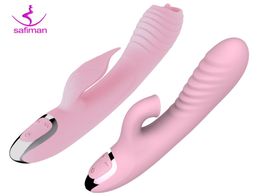 Double Penetration Vibrator Sex Toys For Woman With Nipple Clit Sucker Magic Wand Dildo Vibrator Sex Toys For Adults MasturbatorT17589533