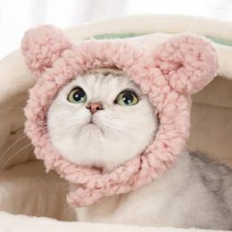 Dog Apparel 2024 Pet Hat Bear Plush Hair Cap Short Cute Cat Small Po Headdress