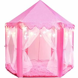 Children Tent Toy Ball Pool Girl Princess Pink Castle Tents Small Playhouses For Kids Portable Baby Outdoor Play Tent Ball Pit 240110