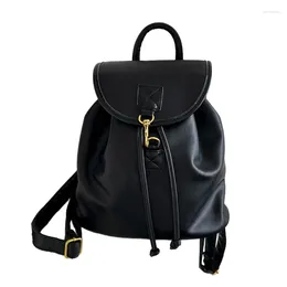 School Bags PU Backpack Laptop Travel Daypack Drawstring Bookbag Casual Rucksack For Girl Boy Youth