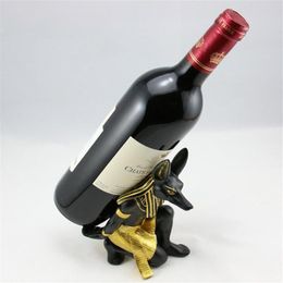 Resin Anubis God Wine Rack Wine Bottle Holder Animal Egyptian Dog God Wine Stand Accessories Home Bar Decoration Preference209S