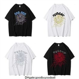 24ss Men T Shirt Pink Young Thug Sp5der 555555 mans Women Quality Foaming Printing Spider Web Pattern Tshirt Fashion Top Tees ya SYYC