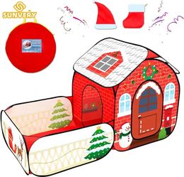 Christmas Play Tent for Kids Christmas Xmas Gift Instant Play Tent Children Santa Playhouse Indoor Outdoor Portable Play Tent 240110