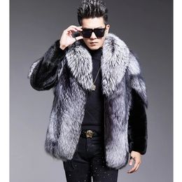 Men's short fur coat winter warm fox coat fat jacket loose casual mink 240110