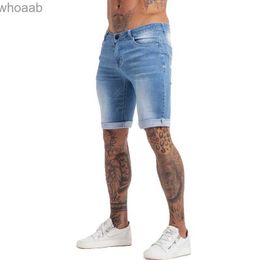 Men's Shorts GINGTTO Jeans Mens Denim Shorts Skinny Short Pants Jean Shorts for men Elastic Waist Slim Fit Streetwear Stretch Dropshipping YQ240111