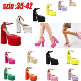 New Dress Shoes womens stiletto sandals Luxurys Designers platform pump Ankle Strap Metal buckle Pointed Toe Wrap Evening shoes Party Wedding heels