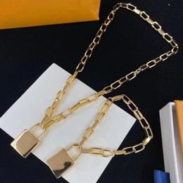 Fashion Designer Necklace Yellow Gold Plated Luxury Letter Lock Pendant Necklace Bracelet for Men Womens Gift