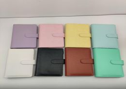 Whole A6 Notebook Binder 6 Rings Spiral Business Office Planner Agenda Budget Binders Macaron Color PU Leather CoverBinder P1441422