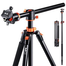 Monopods K&f Concept 94"/2.4m Overhead Camera Tripod Lightweight Travel Tripod Load with Detachable Monopod for Canon Sony Nikon Dslr