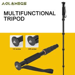 Monopods Portable Professional Aluminium Alloy 5 Section Camera Monopod Compatible with 1/4 3/8 Gimbal Outdoor Stand Hunting Accessory