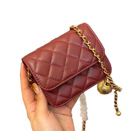 24 Luxury Designer Women Shoulder Bag Fashion Diamond Lattice Chain Mini Crossbody Bag French Brand Double Letter High Quality Genuine Leather Woc Wealth Bag