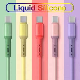 PD 60W USB C To Type C Charge Cable 5A Fast Charging Liquid Soft Silicone Android Phone Tablet Fast Charge Mobile Date Cord 1.5M