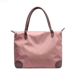 19 Large Capacity Nylon Gym Carry Bag Outdoor Beach Travel Bags Pink Waterproof Shopping Tote Bag