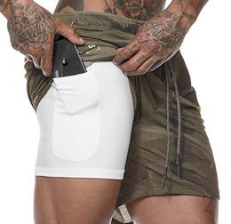 2019 Mens Gym Shorts DoubleDeck 2 In 1 Fitness Running Short Pants Workout Bodybuilding Underwear Quick Dry Running Shorts Men5106009