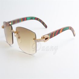 2019 new selling limited large diamond sunglasses male and female peacock wooden sunglasses 3524012 2 size 56-18-135mm221L