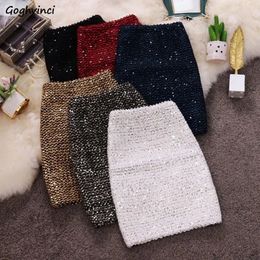 Sequined Party Mini Skirts Women Sexy High Waist Cute A-line Clubwear Autumn Y2k Clothes Retro Korean Fashion Style Faldas Mujer 240111