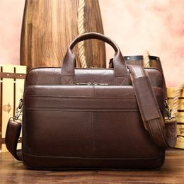 Briefcases 15.6inch Laptop Bags Leather Men Men's Business For Document Work Totes Handbags