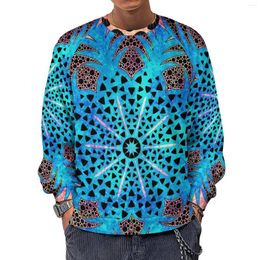 Men's Hoodies Vibrant Mandala Streetwear Sweatshirts Winter Blue And Pink Pineapple Aesthetic Couple Oversized Casual O Neck Hoodie