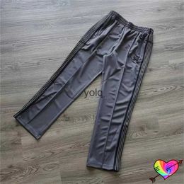 Men's Pants Total Grey Needles Pants 2022 Men Women 1 1 High Quality Webbing Striped Embroidery Butterfly Needles Tra Pants AWGE Trousersyolq